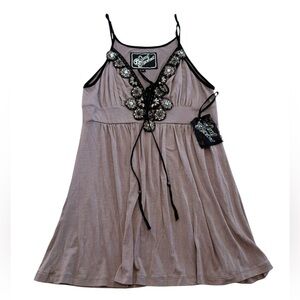 NWT Soul Revival Y2K Crochet Embellished Babydoll Top Size Medium. Please read.